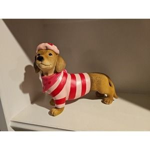 Humane Society Dachshund With Beanie, Scarf & Tshirt Valentine’s Day
